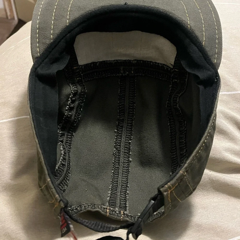 Handmade Denim 5-Panel Cap with Pencil Holder Camp Patches Adjustable - Picture 4 of 6